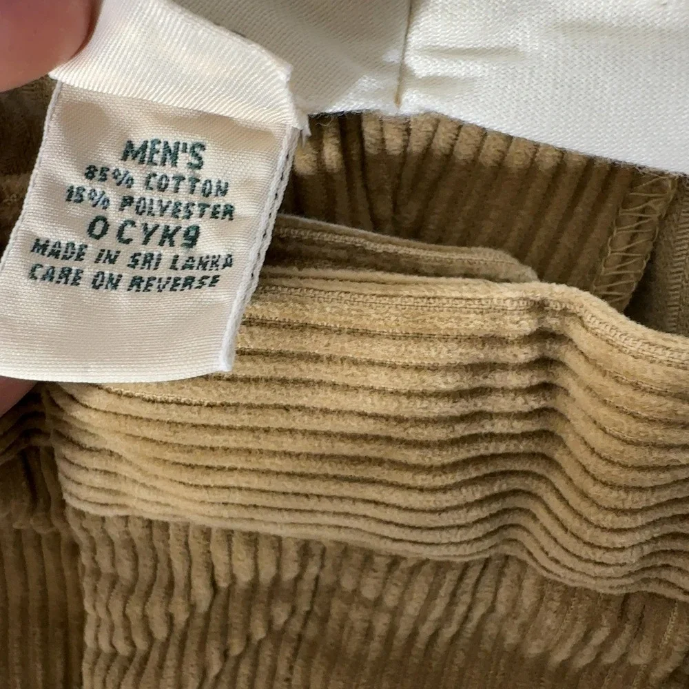 L.L. Bean Corduroy Pants Mens 38 Tan Pleated Front‎ Relaxed Fit 0CYK9